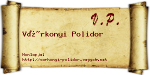 Várkonyi Polidor névjegykártya